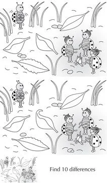 Find 10 differences Stock Illustration