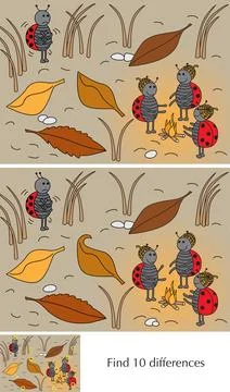 Find 10 differences Stock Illustration