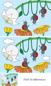 Find 10 differences Stock Illustration