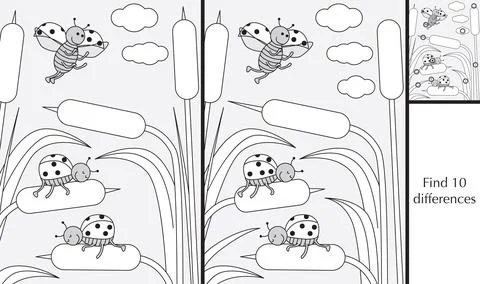 Find 10 differences Stock Illustration