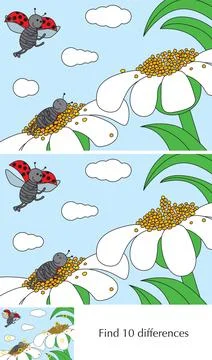 Find 10 differences Stock Illustration