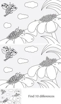 Find 10 differences Stock Illustration