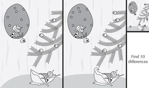 Find 10 differences Stock Illustration