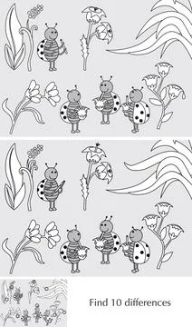 Find 10 differences Stock Illustration