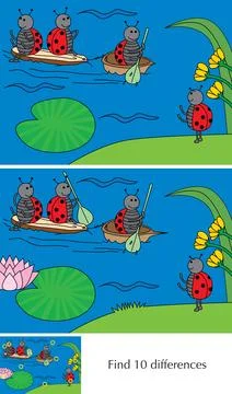 Find 10 differences Stock Illustration