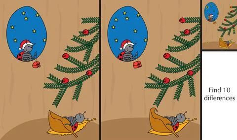 Find 10 differences Stock Illustration