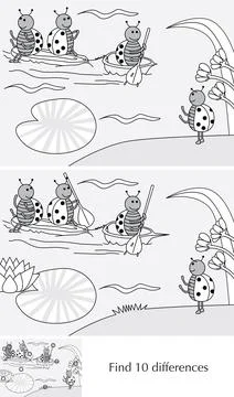 Find 10 differences Stock Illustration