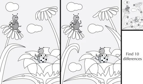 Find 10 differences Stock Illustration