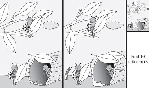 Find 10 differences Stock Illustration