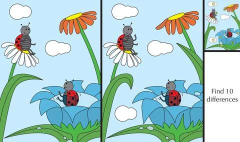 Find 10 differences Stock Illustration