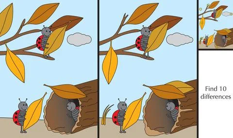 Find 10 differences Stock Illustration