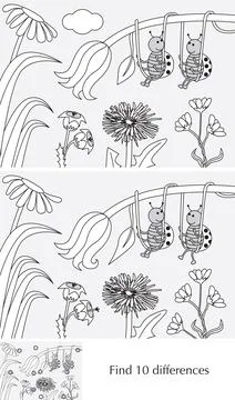 Find 10 differences Stock Illustration