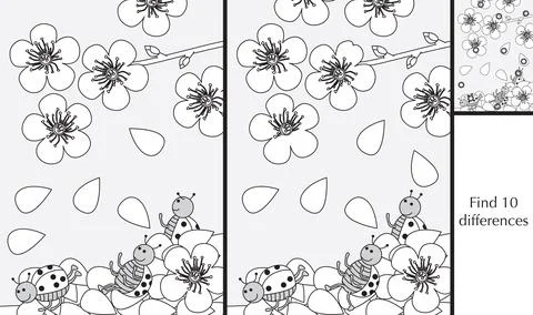 Find 10 differences Stock Illustration