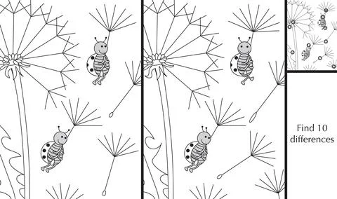 Find 10 differences Stock Illustration