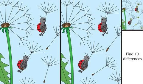 Find 10 differences Stock Illustration