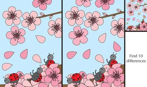 Find 10 differences Stock Illustration