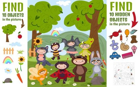 Find 10 hidden objects game Ilustração Stock