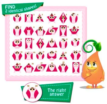 Find 2 idenical shapes! Stock Illustration
