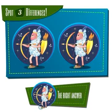 Find 3 differences Stock Illustration