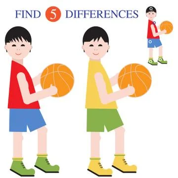 Find 5 differences.Educational games for children. Stock Illustration