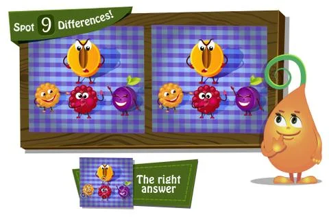 Find 9 differences ladybird Stock Illustration