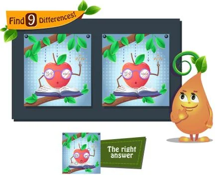 Find 9 differences newton Stock Illustration