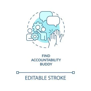 Find accountability buddy turquoise concept icon Stock Illustration