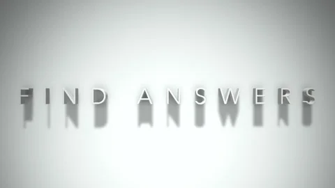 Find answers 3D title animation with shadows on a white background Stock Footage 298003239