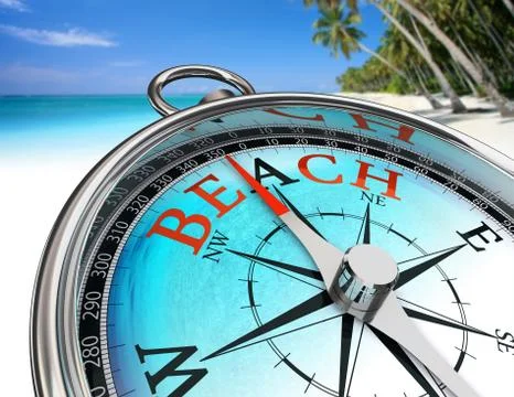 Find the beach concept compass Stock Illustration