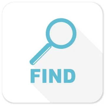 Find blue flat icon Stock Illustration