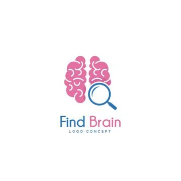Find Brain Logo Design Template Flat Style Design Vector Stock Illustration