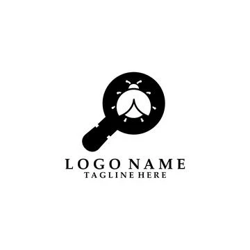 Find bug logo design vector Illustrazione stock