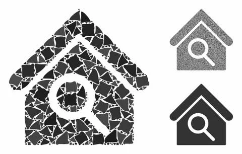 Find building Mosaic Icon of Humpy Parts Ilustración de archivo