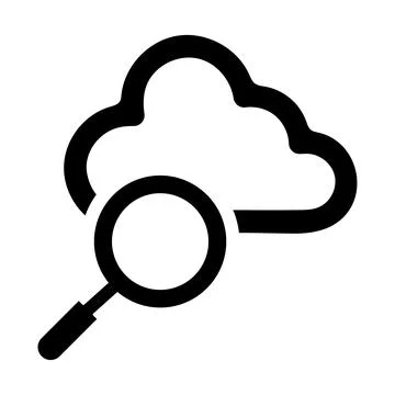 Find, cloud search black icon Stock Illustration
