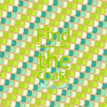 FIND THE COAST lettering design with depth shadow typography, interference wave Stock Illustration