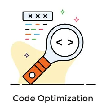 Find code icon in flat design. Illustrazione stock