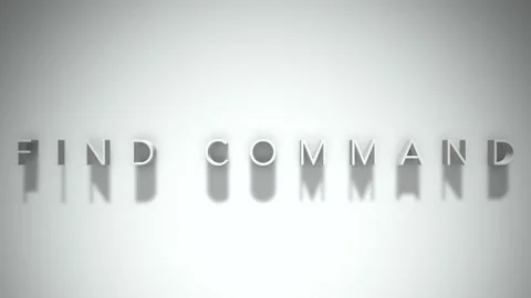 Find command 3D title animation white text on a white background Stock Footage 299368807