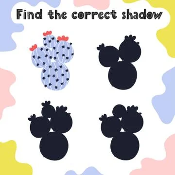 Find the correct shadow activity page for kids Stock Illustration
