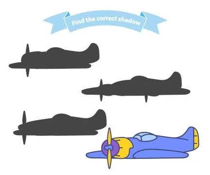 Find the correct shadow aircraft fighter.Flat illustration vector. 库存插图