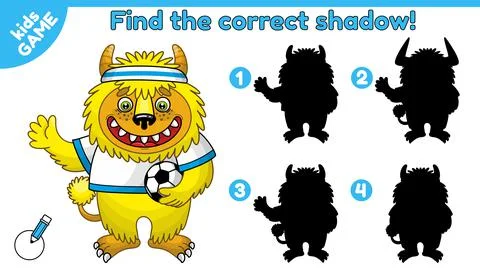 Find the correct shadow cartoon monster-6 Stock Illustration