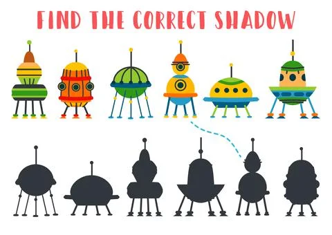 Find the correct shadow. Kids learning game. Stock Illustration