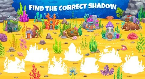 Find correct shadow of underwater house buildings Ilustración de archivo