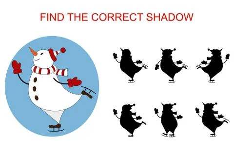 Find the correct snowman shadow Stock Illustration