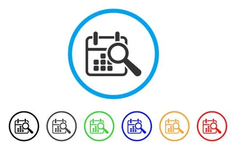 Find Date Rounded Icon Ilustração Stock