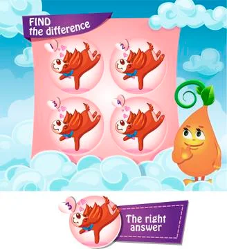 Find the difference hearts Stock Illustration