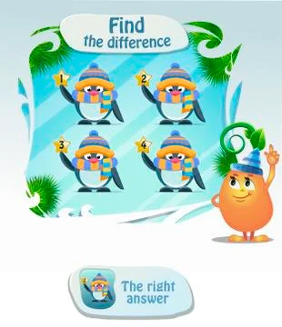 Find the difference penguin Stock Illustration