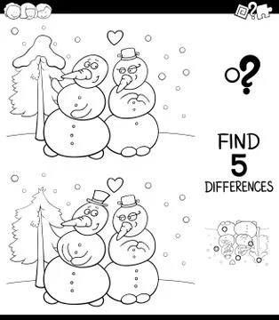 Find differences activity coloring book Illustrazione stock
