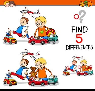 Find the differences activity Illustrazione stock