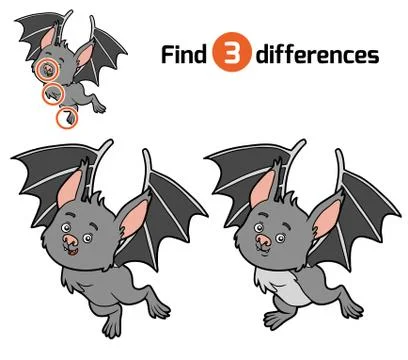 Find differences, Bat Stock Illustration