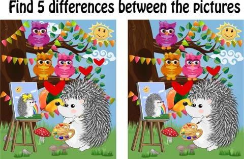 Find the differences between the pictures. Children's educational game. Stock-Illustration